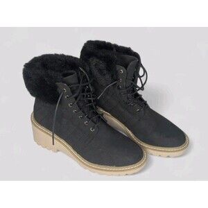 Womens Boots Nicole Miller Latte Quilted Faux Fur Black Size 8.5